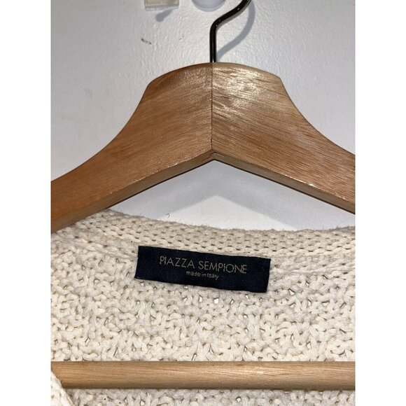 Piazza Sempione Womens Cream Short Sleeve Textured Knit Cardigan  Size 42 - Picture 5 of 9
